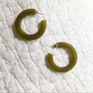 Madewell Olive Resin Hoop Earrings